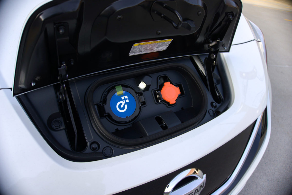 2020 Nissan Leaf SL Plus charging port